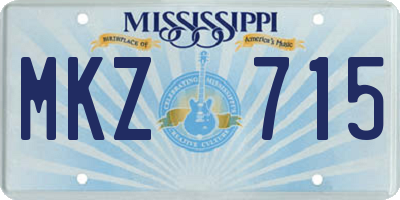 MS license plate MKZ715