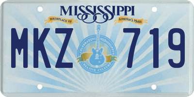 MS license plate MKZ719