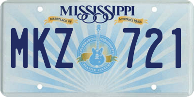 MS license plate MKZ721