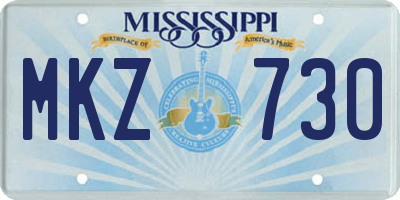MS license plate MKZ730