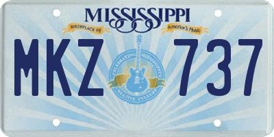MS license plate MKZ737