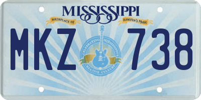 MS license plate MKZ738
