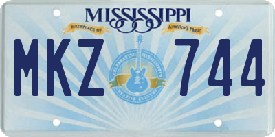 MS license plate MKZ744