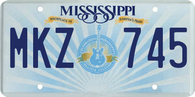 MS license plate MKZ745