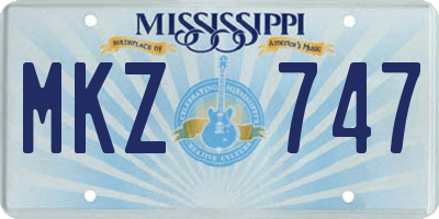 MS license plate MKZ747