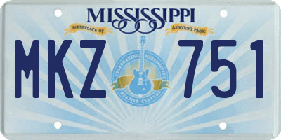 MS license plate MKZ751