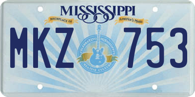 MS license plate MKZ753