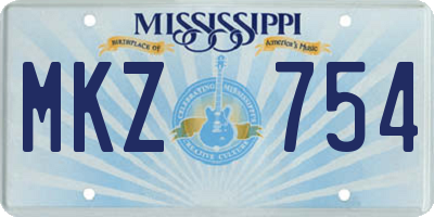 MS license plate MKZ754