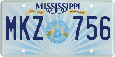 MS license plate MKZ756