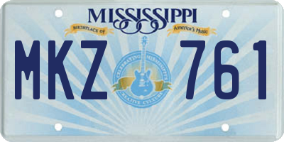 MS license plate MKZ761