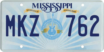 MS license plate MKZ762
