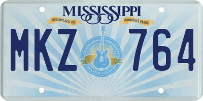 MS license plate MKZ764