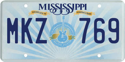 MS license plate MKZ769