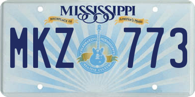 MS license plate MKZ773