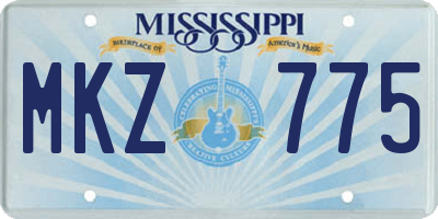 MS license plate MKZ775