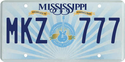 MS license plate MKZ777