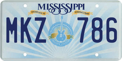 MS license plate MKZ786