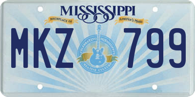 MS license plate MKZ799