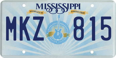 MS license plate MKZ815