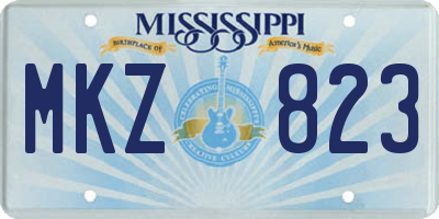 MS license plate MKZ823