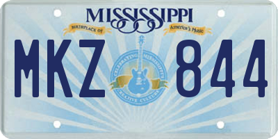 MS license plate MKZ844