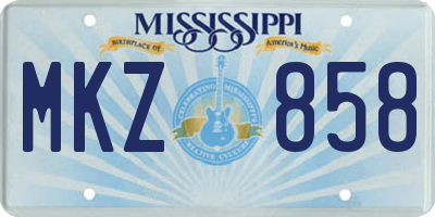 MS license plate MKZ858