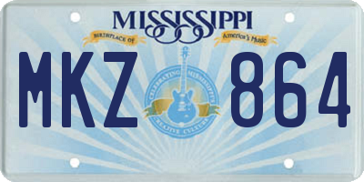 MS license plate MKZ864