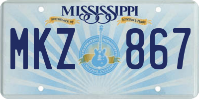 MS license plate MKZ867