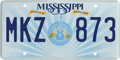 MS license plate MKZ873