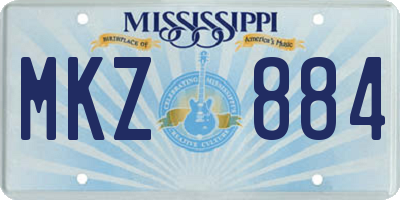 MS license plate MKZ884
