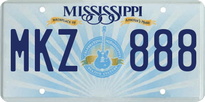 MS license plate MKZ888