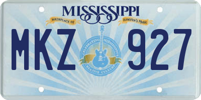 MS license plate MKZ927