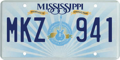 MS license plate MKZ941