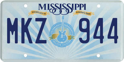 MS license plate MKZ944