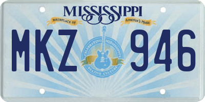 MS license plate MKZ946