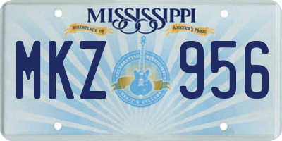 MS license plate MKZ956