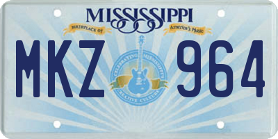 MS license plate MKZ964