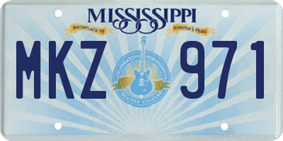 MS license plate MKZ971