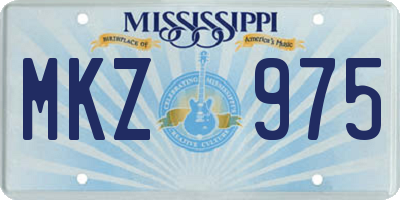 MS license plate MKZ975