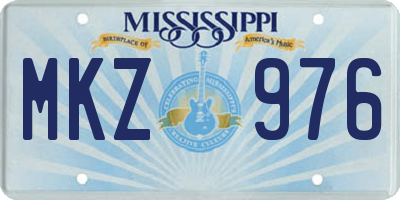 MS license plate MKZ976