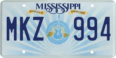MS license plate MKZ994