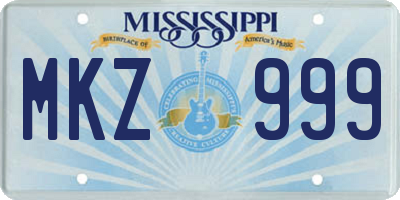 MS license plate MKZ999