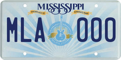 MS license plate MLA000