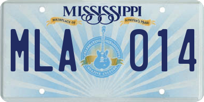 MS license plate MLA014