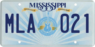 MS license plate MLA021