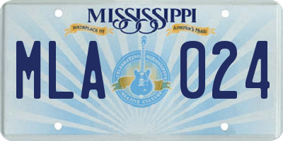 MS license plate MLA024