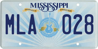 MS license plate MLA028