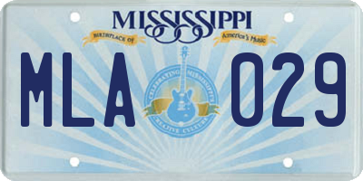 MS license plate MLA029