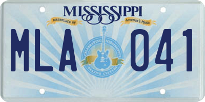 MS license plate MLA041