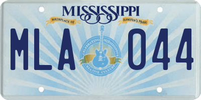 MS license plate MLA044